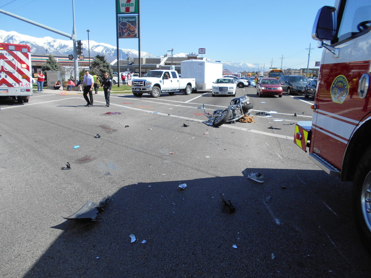Motorcyclist seriously injured after colliding with car at Layton ...
